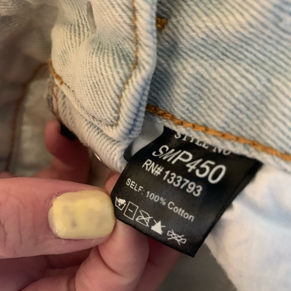 POL DYLAN Stylish Light Blue Denim Short Overalls with Plaid Pockets NWOT - Picture 6 of 7